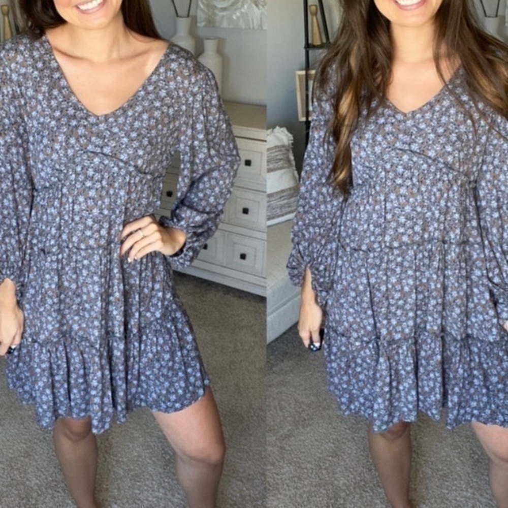 Floral vneck dress